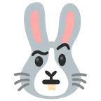 face with raised eyebrow + rabbit face