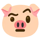 face with raised eyebrow + pig face