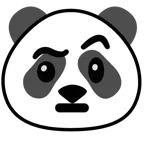 face with raised eyebrow + panda