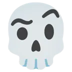 face with raised eyebrow + skull