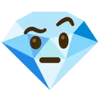 face with raised eyebrow + gem stone