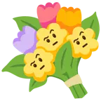 face with raised eyebrow + bouquet