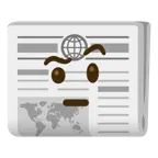face with raised eyebrow + newspaper