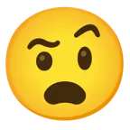 face with raised eyebrow + anguished face