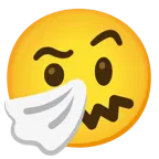 face with raised eyebrow + sneezing face