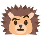 face with raised eyebrow + hedgehog