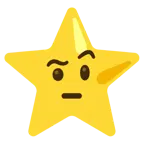 face with raised eyebrow + star