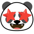 وجه بعينين على شكل نجمة + وجه باندا