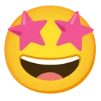 وجه بعينين على شكل نجمة + قلب عليه شريط