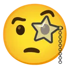 وجه بعينين على شكل نجمة + وجه مع نظارة لعين واحدة
