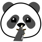 sus işareti yapan yüz + panda