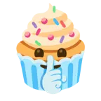 sus işareti yapan yüz + cupcake
