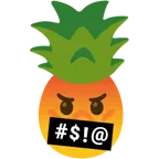 face with symbols on mouth + pineapple