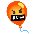 face with symbols on mouth + balloon