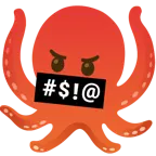 face with symbols on mouth + octopus