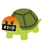 face with symbols on mouth + turtle