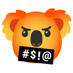 face with symbols on mouth + koala