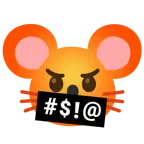 face with symbols on mouth + mouse face
