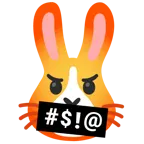 face with symbols on mouth + rabbit face