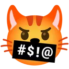 face with symbols on mouth + cat face