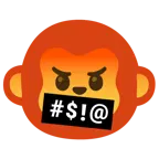face with symbols on mouth + monkey face