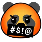 face with symbols on mouth + panda