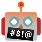 face with symbols on mouth + robot