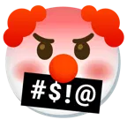 face with symbols on mouth + clown face