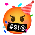 face with symbols on mouth + partying face