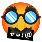 face with symbols on mouth + disguised face