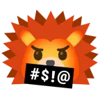 face with symbols on mouth + hedgehog