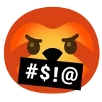 face with symbols on mouth + sloth