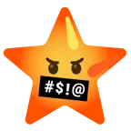 face with symbols on mouth + star