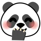 cara con mano sobre la boca + panda