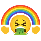 kotzendes Gesicht + Regenbogen