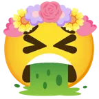 kotzendes Gesicht + Tulpe