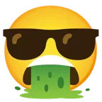 kotzendes Gesicht + lächelndes Gesicht mit Sonnenbrille