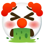 kotzendes Gesicht + Clown-Gesicht