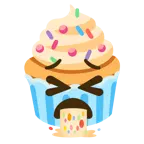 kotzendes Gesicht + Cupcake
