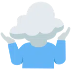 persona encogida de hombros + nube