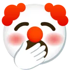 cara de bostezo + cara de payaso