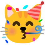 partide eğlenen yüz + kedi yüzü