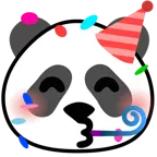 partide eğlenen yüz + panda