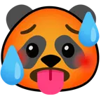schwitzendes Gesicht + Panda