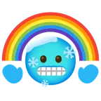 frierendes Gesicht + Regenbogen