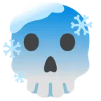 frierendes Gesicht + Totenkopf