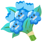 frierendes Gesicht + Blumenstrauß