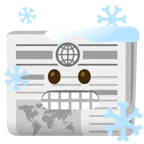 frierendes Gesicht + Zeitung