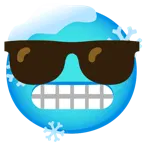 frierendes Gesicht + lächelndes Gesicht mit Sonnenbrille