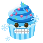frierendes Gesicht + Cupcake